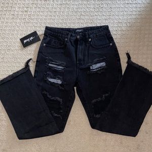 Nasty Gal high waisted distressed jeans